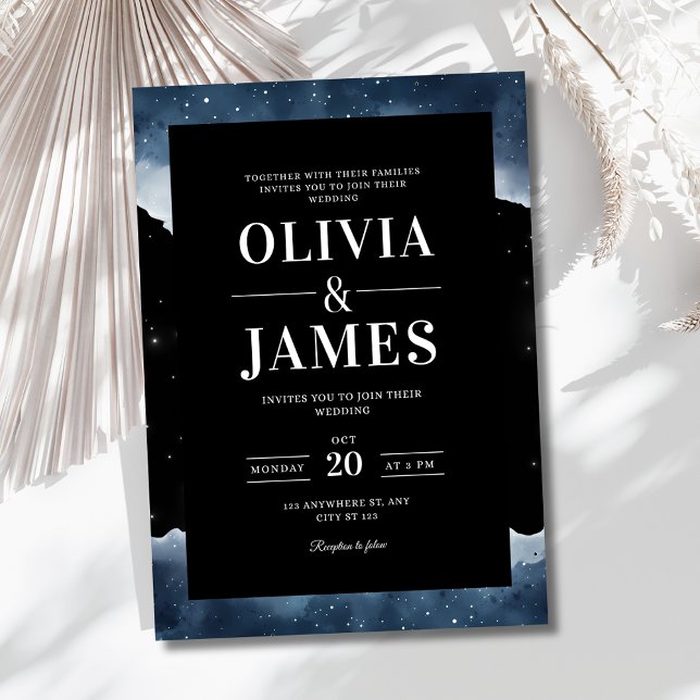 Faire-part de mariage de nuit étoilé, Mariage céle (Créateur téléchargé)