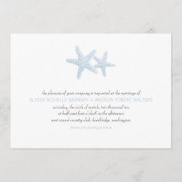 Faire-part de mariage de paires d'étoiles de mer