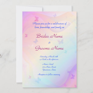 Faire-part de mariage de papillons élégant