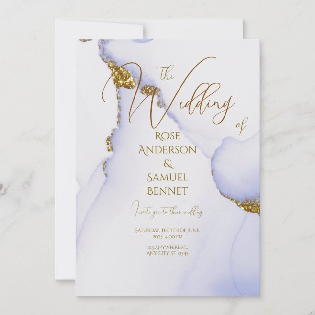 Faire-part de mariage de Parties scintillant artis (Devant)