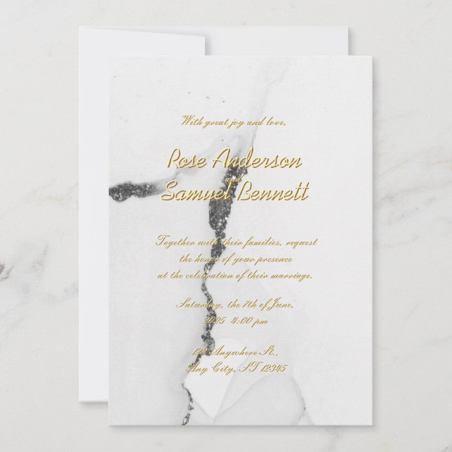 Faire-part de mariage de Parties scintillant blanc (Devant)