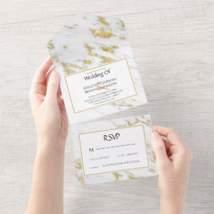Faire-part de mariage de Parties scintillant d'or 