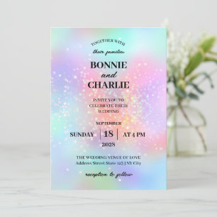 Faire-part de mariage de Parties scintillant Holog