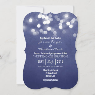 Faire-part de mariage de Parties scintillant Navy