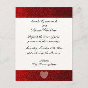 Faire-part de mariage de Parties scintillant Red F