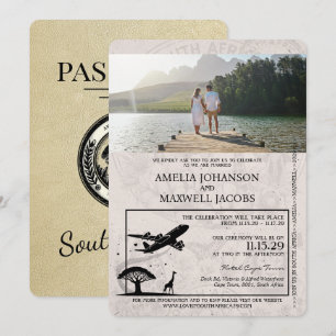 Faire-part de mariage de passeport Champagne Afriq