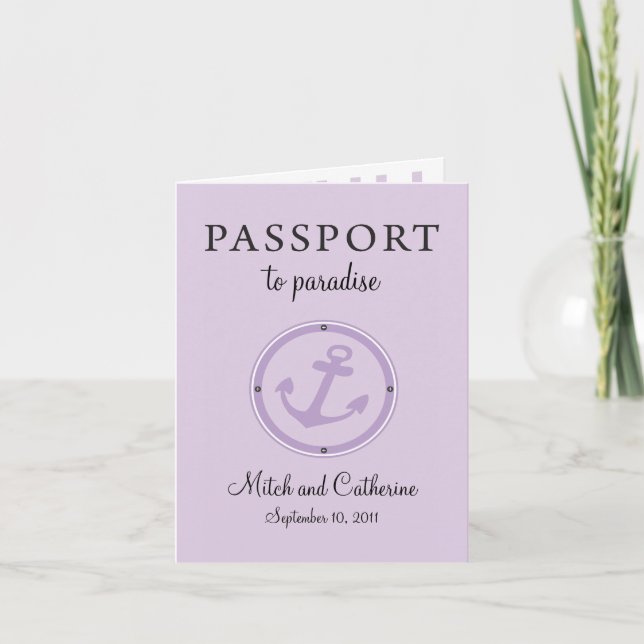 Faire-part de mariage de passeport de croisière (Devant)