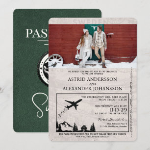 Faire-part de mariage de passeport de la Suède ver