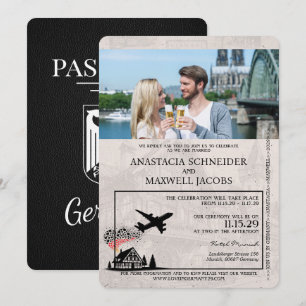Faire-part de mariage de passeport de l'Allemagne 