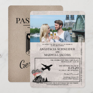 Faire-part de mariage de passeport de l'Allemagne 