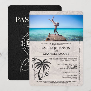 Faire-part de mariage de passeport des Bahamas Noi