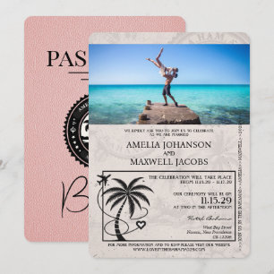 Faire-part de mariage de passeport des Bahamas ros