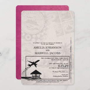 Faire-part de mariage de passeport des Maldives ro