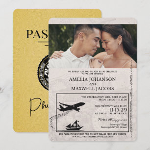 Faire-part de mariage de passeport des Philippines