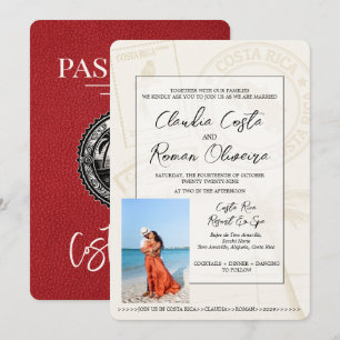 Faire-part de mariage de passeport du Costa Rica R