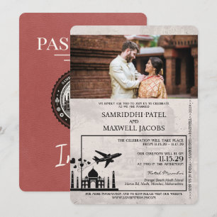 Faire-part de mariage de passeport indien en Bourg