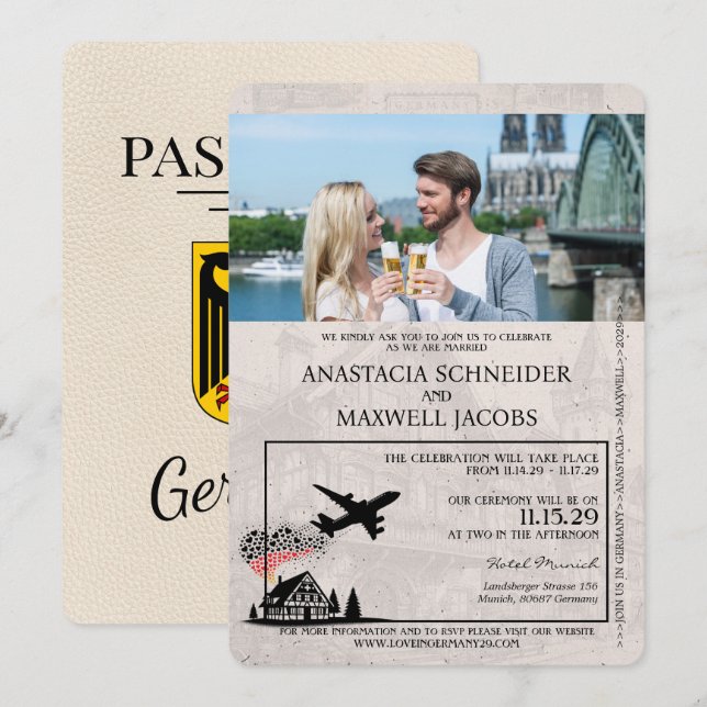 Faire-part de mariage de passeport ivoirien Allema (Devant / Derrière)
