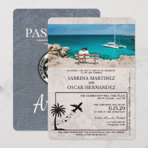 Faire-part de mariage de passeport Silver Aruba