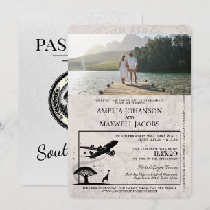 Faire-part de mariage de passeport sud-africain bl