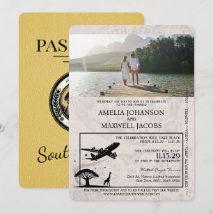 Faire-part de mariage de passeport sud-africain ja