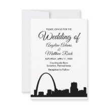 Faire-part de mariage de paysage urbain d'horizon