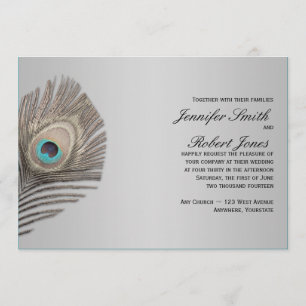 Faire-part de mariage de Peacock de Silver Eleganc