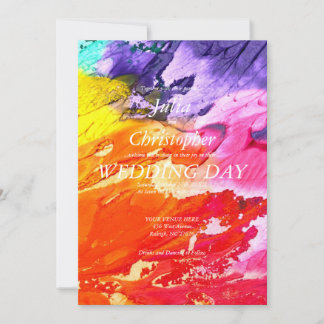 Faire-part de mariage de peinture à l'huile