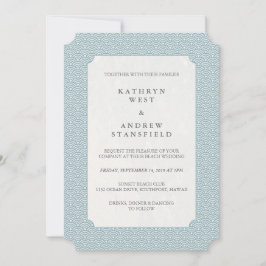 Faire-part de mariage de petites ondulations bleu