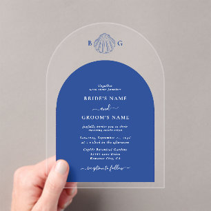 Faire-part de mariage de plage côtière Coquilles S