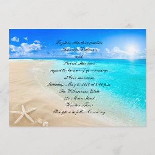 Faire-part de mariage de plage de destination