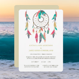 Faire-part de mariage de plume Dreamcatcher