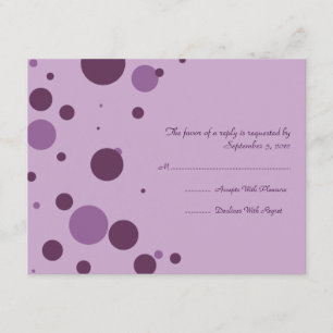 Faire-part de mariage de point Polka violet RSVP