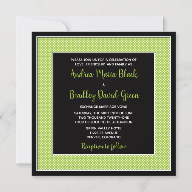 Faire-part de mariage de points Polka personnalisa (Devant)