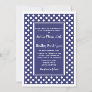 Faire-part de mariage de points Polka White de la 