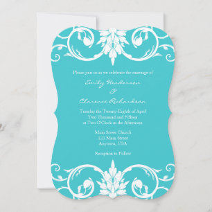 Faire-part de mariage de porte torsadée florale Tu