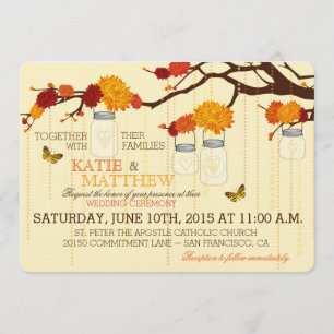 Faire-part de mariage de pots de branches de