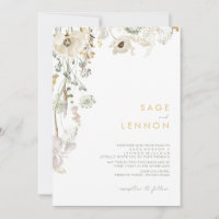Faire-part de mariage de prairie de Fleur sauvage 