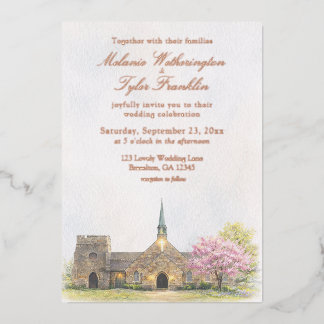 Faire-part de mariage de printemps à l'aquarelle d
