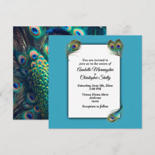 Faire-part de mariage de profil Peacock