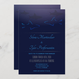 Faire-part de mariage de requin bleu