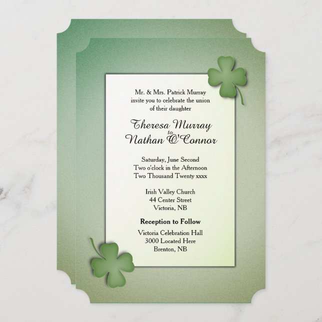 Faire-part de mariage de rêve irlandais (Devant / Derrière)