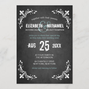 Faire-part de mariage de romance Vintage en tablea