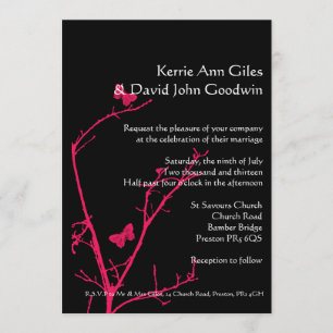 Faire-part de mariage de roses indien et de noir