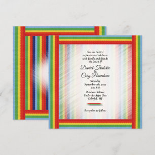 Faire-part de mariage de ruban Rainbow Denim