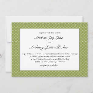 Faire-part de mariage de ruche moderne en vert poi