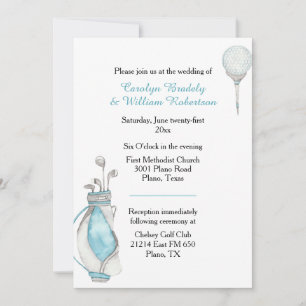 Faire-part de mariage de sac de golf Watercolor