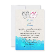 Faire-part de mariage de sandales de plage