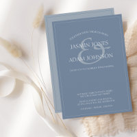Faire-part de mariage de script bleu foncé