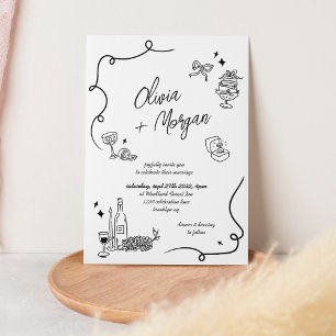 Faire-part de mariage de script de gribouillages t