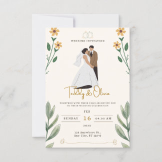 Faire-part de mariage de script et photo moderne